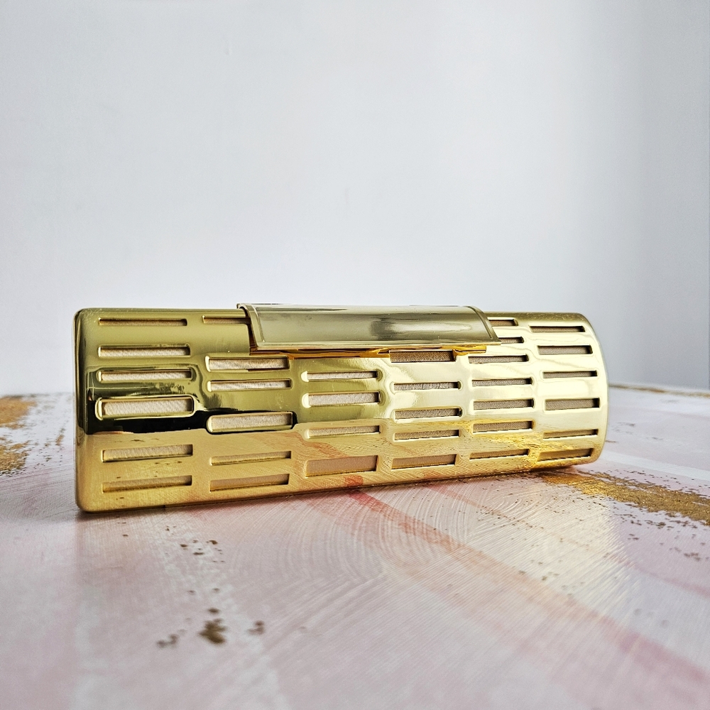 Rave Gold Metallic Clutch By Glass Handbag Luxury Lightning Minimalist Clutch - Picture 10 of 14